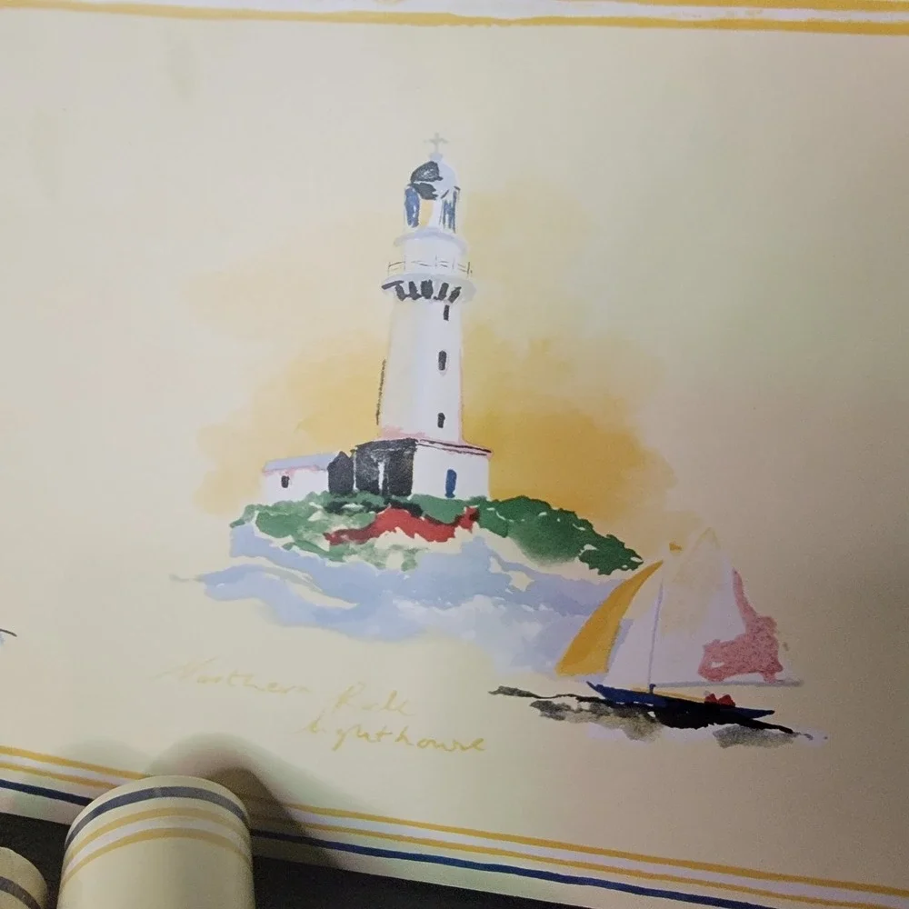 Vintage Chesapeake Wallcovering LightHouse Wall Paper Border 6 Rolls 30 yard USA